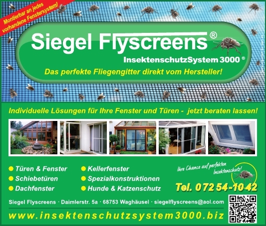 Siegel Flyscreens 2 flügel Insektenschutz Tür